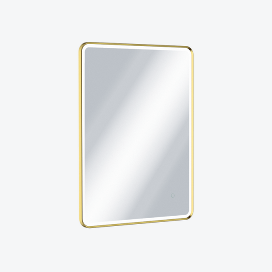 Excellent Corido lustro 80x60 cm prostokątne LED mata grzewcza złoty połysk