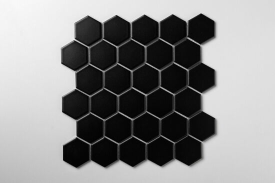Raw Decor mozaika Heksagon Duży Czarny Matowy HDCM