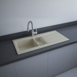 Rak Ceramics zlewozmywak 1,5-komorowy 101x51 beżowy mat DRE1BEM