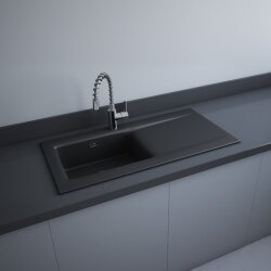 Rak Ceramics zlewozmywak 1-komorowy101x51 czarny mat DRE2CZM