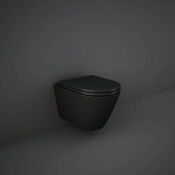 Rak Ceramics miska WC Rimless 52cm + deska wolnoopadająca Feeling MATT BLACK FEEL5SET
