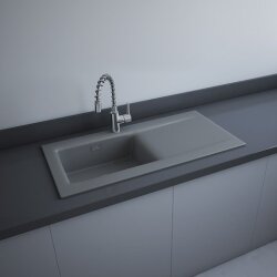 Rak Ceramics zlewozmywak 1-komorowy101x51 szary mat DRE2SZM