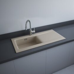 Rak Ceramics zlewozmywak 1-komorowy 101x51 cappuccino mat DRE2CAM