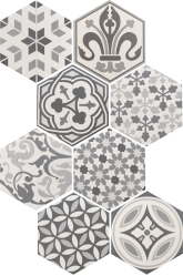 Equipe gres Hexatile Harmony B&W 17,5x20 21357