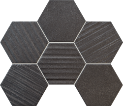 Horizon płytka ścienna Horizon hex black mozaika 28,9x22,1 mat+połysk