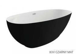 Polimat wanna wolnostojąca Kivi czarny mat 165x75 00473