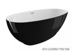 Polimat wanna wolnostojąca Kivi czarny połysk 165x75 00472