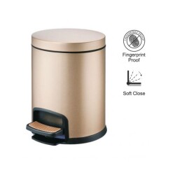 Stella kosz pedałowy PREMIUM okrągły złoty 8L 20.20108-G