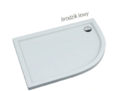 Novellini brodzik asymetryczny lewy Kali R 80x100 cm biały wzmocniony stelażem i pianką