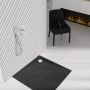 Schedpol brodzik kwadratowy Libra Black Stone 90x90 kompozyt kamienny