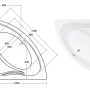 Besco wanna narożna Mia symetryczna 120x120 