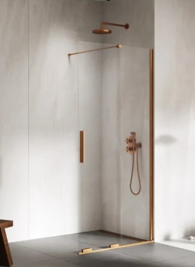 New trendy drzwi walk-in suwane Smart 120 cm copper brushed