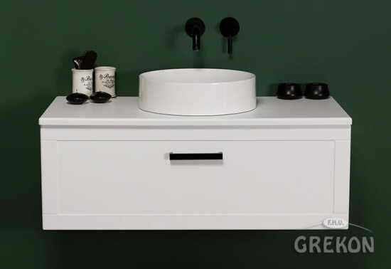 Grekon szafka z umywalką Monat Petto Bianco 100x48 uchwyt czarny PET-B-U100/46 + MONAT-400C