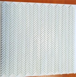 El Casa mozaika Enamel Herringbone White Brillo 28,0x30,3