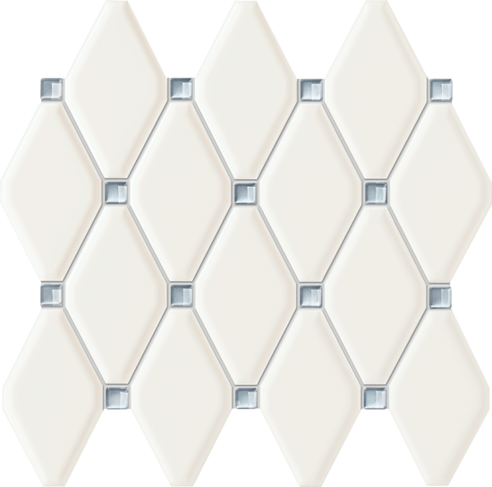 Tubądzin pytka ścienna Abisso white mozaika 29,8x27,0 połysk