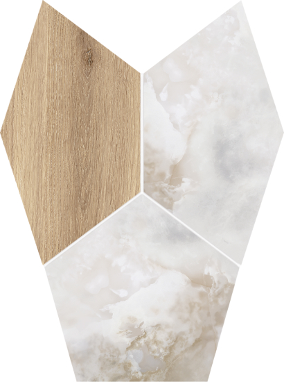 Tubądzin płytka gresowa Onice Bianco Wood mat mozaika 28x31 cm