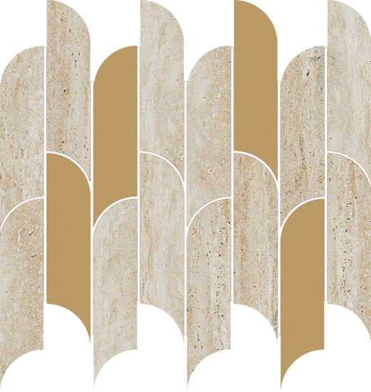 Tubądzin płytka ścienna Tissue beige mozaika 29,8x27,2 mat+połysk