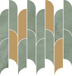 Tubądzin płytka ścienna Tissue green mozaika 29,8x27,2 mat+połysk