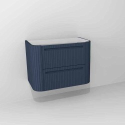 Devo szafka pod blat Gloria 2.0 wisząca 70 cm Perfect Touch Parisian Blue F103 ryflowana