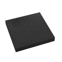 Schedpol brodzik NonLimits kwadratowy Black Stone 80x80 czarny kamień H12 cm
