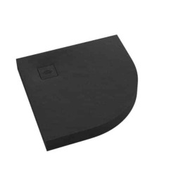 Schedpol brodzik NonLimits półokrągły Black Stone 90x90 czarny kamień H12 cm