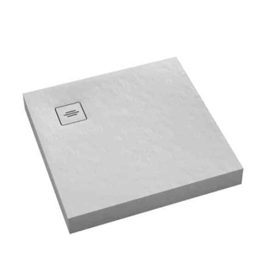 Schedpol brodzik kwadratowy NonLimits White Stone 100x100 kompozyt kamienny biały kamień