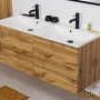 Grekon Aksamit szafka łazienkowa dąb naturalny 120 cm  z umywalką podwójną