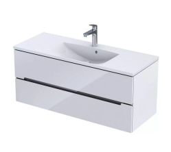 Oristo szafka z umywalką Silver 120x45 biały połysk chrom