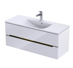 Oristo szafka z umywalką Silver 120x45 biały połysk złoty