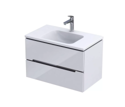 Oristo szafka z umywalką Silver 80x45 biały połysk chrom