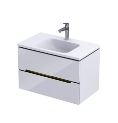 Oristo szafka pod umywalkę Silver 80x45 biały połysk złoty