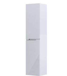 Oristo szafka wysoka boczna Silver 35 cm uniwersalna lewa/prawa biały połysk chrom