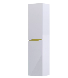 Oristo szafka wysoka boczna Silver 35 cm uniwersalna lewa/prawa biały połysk złoty