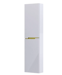 Oristo szafka wysoka boczna Silver 40 cm uniwersalna lewa/prawa biały połysk złoty