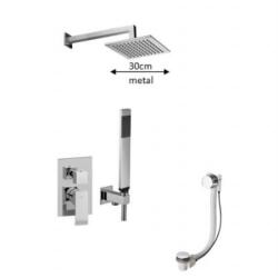Paffoni Level zestaw prysznicowy wannowy podtynkowy z deszczownicą chrom