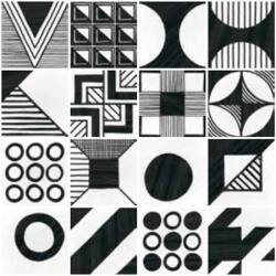 Equipe gres Caprice Deco Patchwork B&W 20x20 22105
