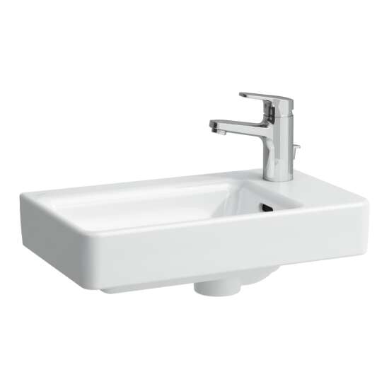 Laufen PRO S mała umywalka ścienna półka na baterię z prawej strony 480 x 280 x 85 mm biała