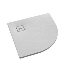 Schedpol brodzik półokrągły Protos White Stone 90x90 biały kamień
