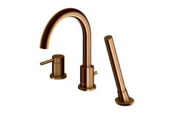 Kohlman bateria wannowa z obrotową wylewką Axel Brushed Cooper miedź szczotkowana 