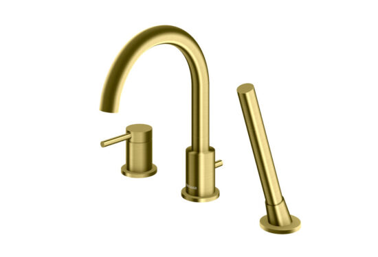 Kohlman bateria wannowa z obrotową wylewką Axel Brushed Gold złoto szczotkowane