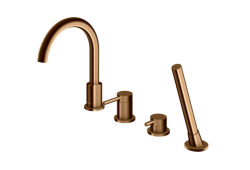 Kohlman bateria wannowa z obrotową wylewką Axel Brushed Cooper miedź szczotkowana 