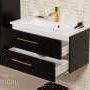 Grekon Belli Gold szafka łazienkowa czarna 80 cm z umywalką 