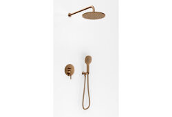 Kohlman zestaw prysznicowy z deszczownicą 25cm Axel Brushed Cooper miedź szczotkowana 