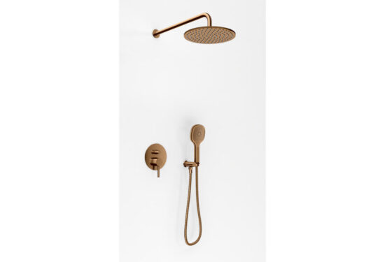 Kohlman zestaw prysznicowy z deszczownicą 25cm Axel Brushed Cooper miedź szczotkowana 