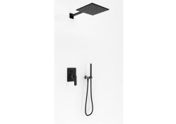 Kohlman zestaw natryskowy ze słuchawką i deszczownicą 25 cm Experience Black QW210EBQ25EB
