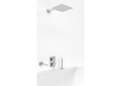 Kohlman zestaw wannowy ze słuchawką, wylewką i deszczownicą 20cm Saxo QW211SQ20-007