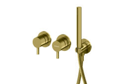 Kohlman bateria wannowo-prysznicowa podtynkowa Axel Brushed Gold złoto szczotkowane