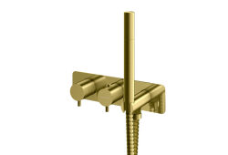 Kohlman bateria wannowa podtynkowa termostatyczna Axel Brushed Gold złoto szczotkowane