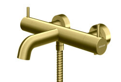 Kohlman bateria wannowo-prysznicowa termostatyczna Axel Brushed Gold złoto szczotkowane