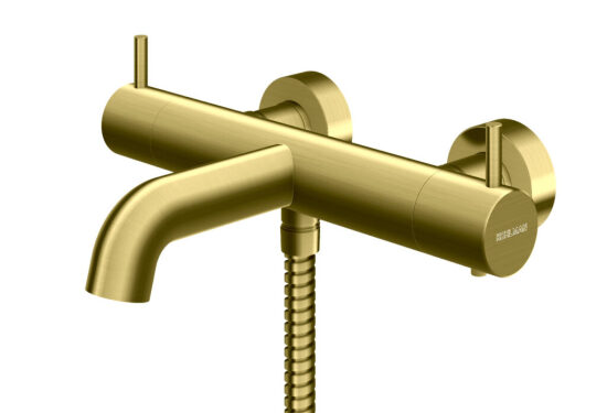 Kohlman bateria wannowo-prysznicowa termostatyczna Axel Brushed Gold złoto szczotkowane